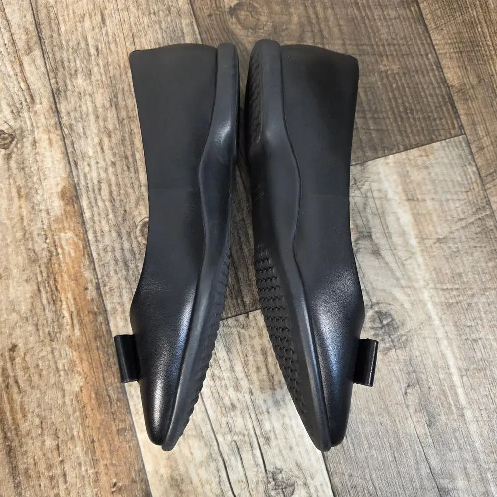 Cole Haan Zerogrand Ballet Flats Womens 6B Black Leather Bow Comfort Shoes